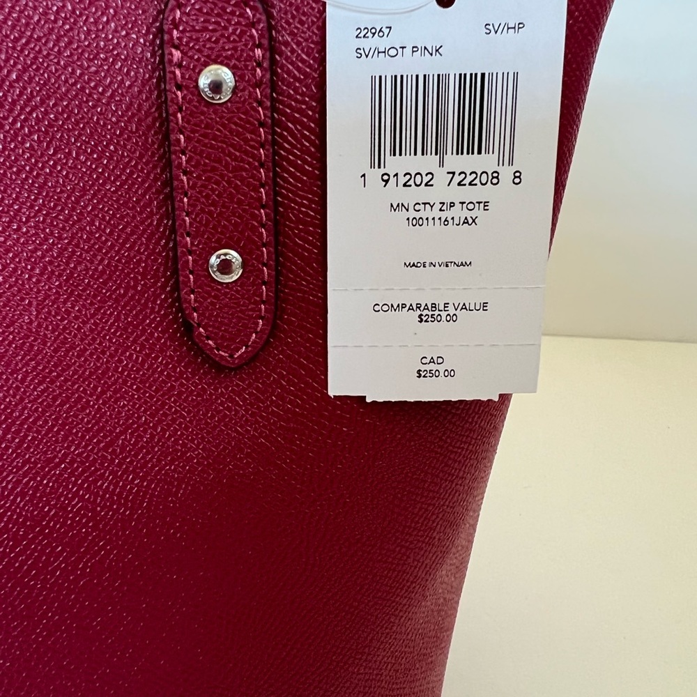 NWT COACH MINI CITY ZIP TOTE HANDBAG PURSE - Picture 6 of 9
